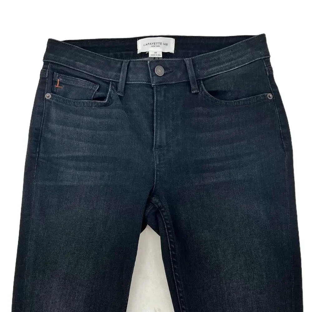 L148 Denim Lafayette 148 Mercer Skinny Jeans Washed Onyx size 26